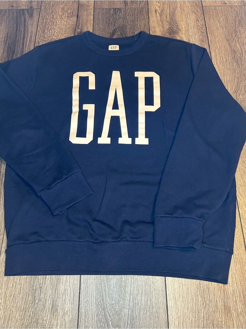 GAP Navy Logo Sweatshirt Large Classic Crewneck Cozy Casual - Picture 12 of 14